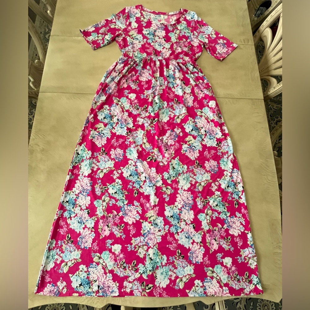 Celeste Fuchsia Floral Maxi Dress